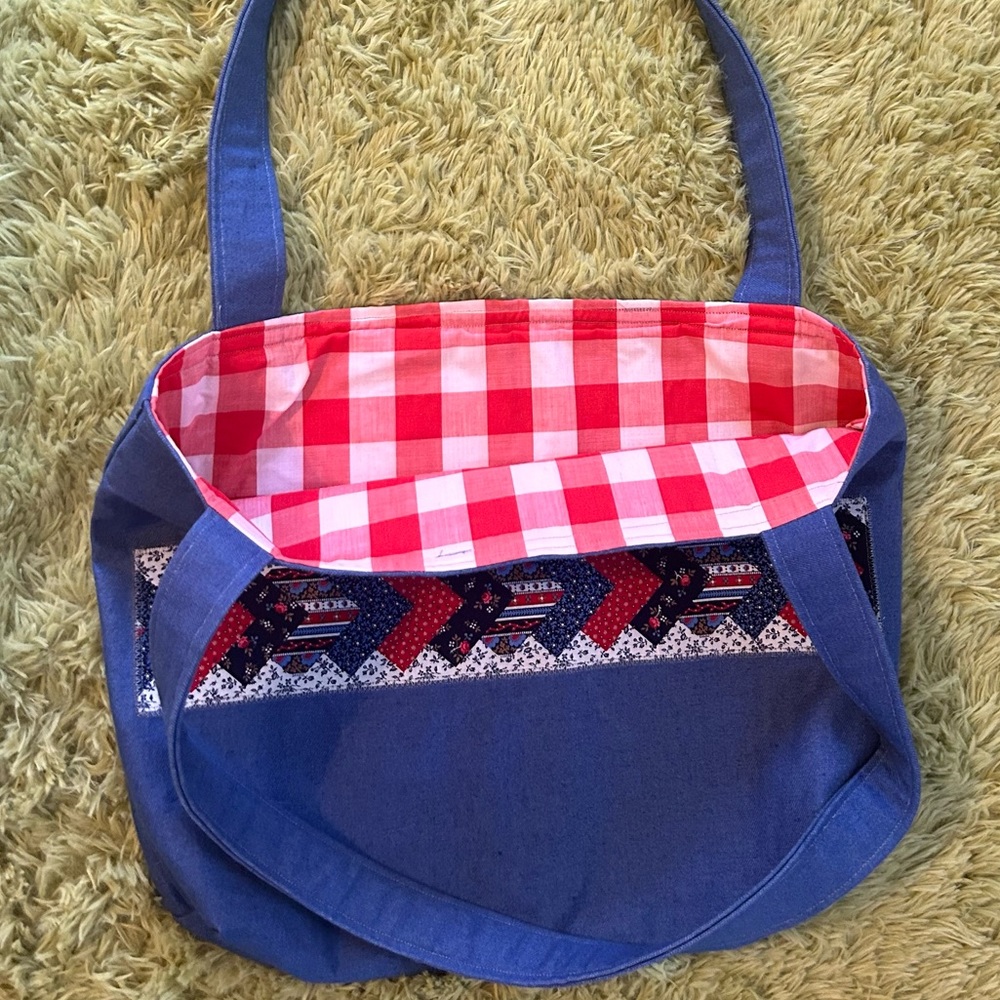 Upcycled Farmhouse Patchwork Tote Bag - image 3
